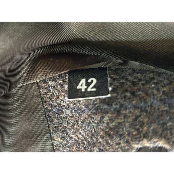 Haggar 42R Vintage 90s tweed blazer jacket gray brown stripe 100% Wool classic - Picture 5 of 10